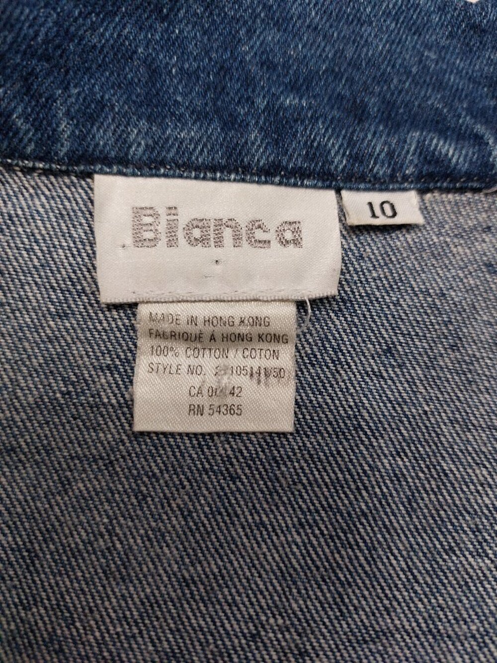 Vintage Bianca Women's Blue Studded Denim Jacket with Embroidered Paisley 10 - Picture 8 of 8